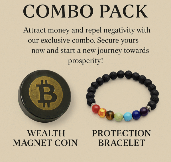 Wealth Magnet Coin & Evil eye Protection Bracelet Combo | Attract Money, Prosperity & Success | Best Gift combo for your loved ones | Unisex - Image 4